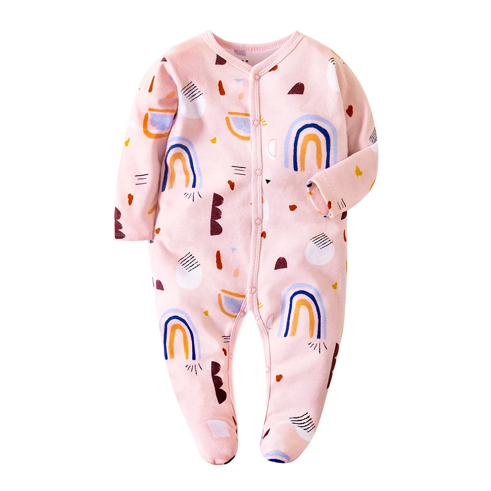 Soft Cotton Warm Printed Baby Overall Zipper Rompers