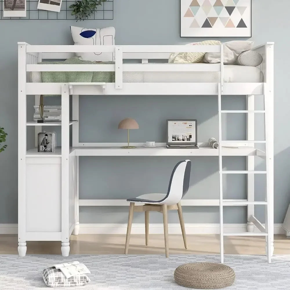 Twin Size Wooden Bed with Storage Drawers for Kids