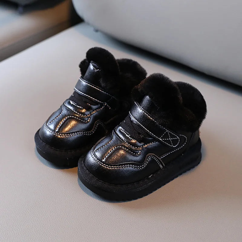 Kids Girls Waterproof Warm Shoes with Cashmere Design childrensterritory