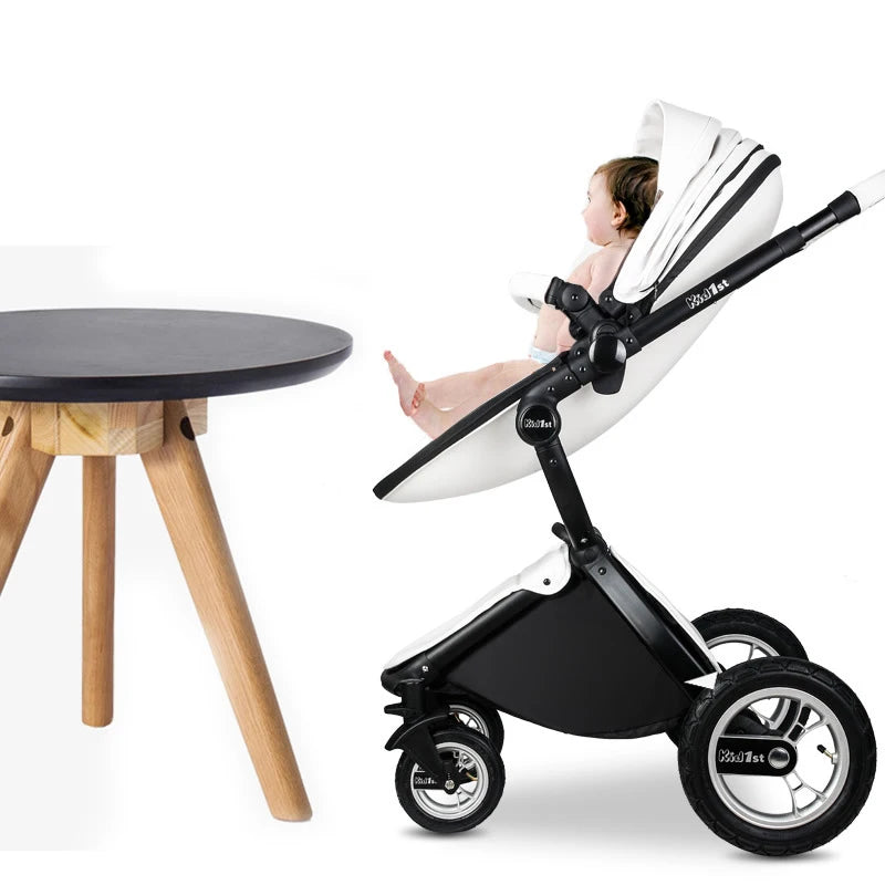 High Quality 2-in-1 Luxury PU Leather Baby Pushchair childrensterritory