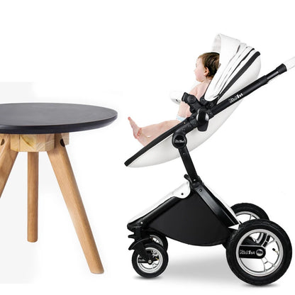 High Quality 2-in-1 Luxury PU Leather Baby Pushchair childrensterritory