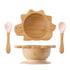 Baby Wooden Tableware Set with Silicone Suction Handle childrensterritory