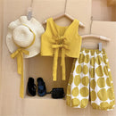 Kids' Korean Style 2-Piece Top and Wide-Legged Pants Suit for Girls childrensterritory