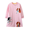 Full-Sleeve Animal Print Summer Dresses For Girls
