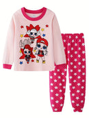 Cartoon and Letter Print Toddler Boys Girls Pajamas Sets childrensterritory