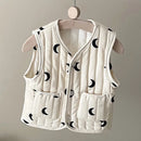 Kids Sleeveless Cotton-padded Printed Warm Coats childrensterritory