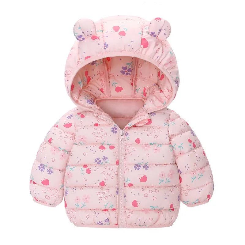 Baby Kids Cartoon Design Puffer Winter Jacket