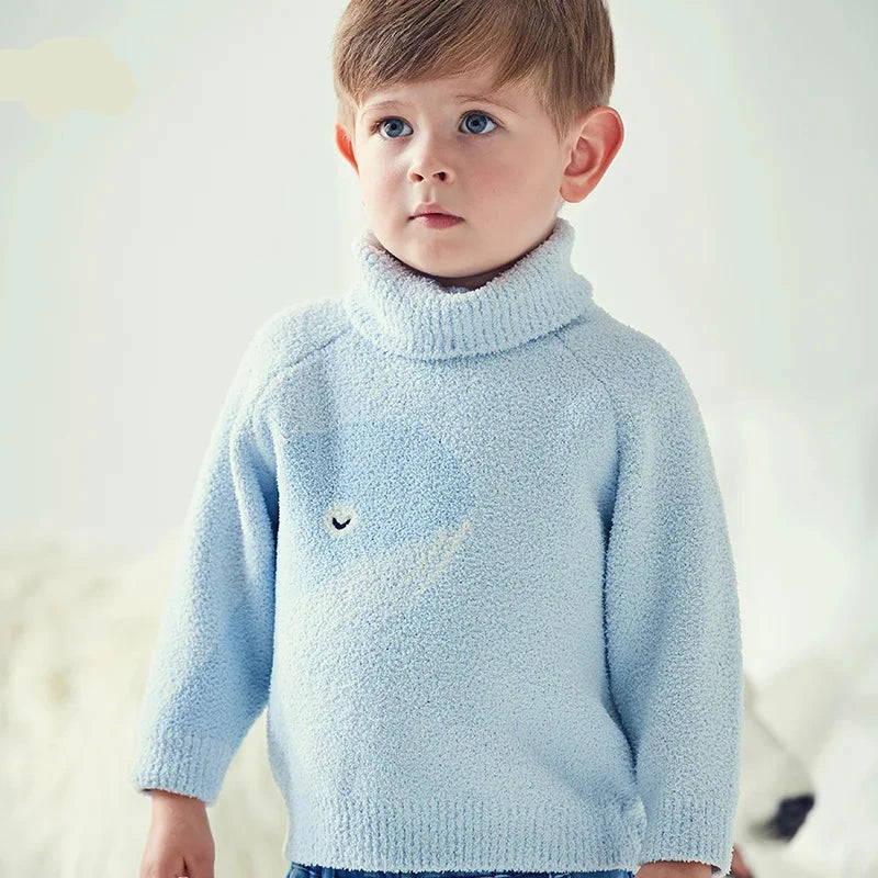 Cute Cartoon Design Turtleneck Soft Sweater for Girls Boys childrensterritory