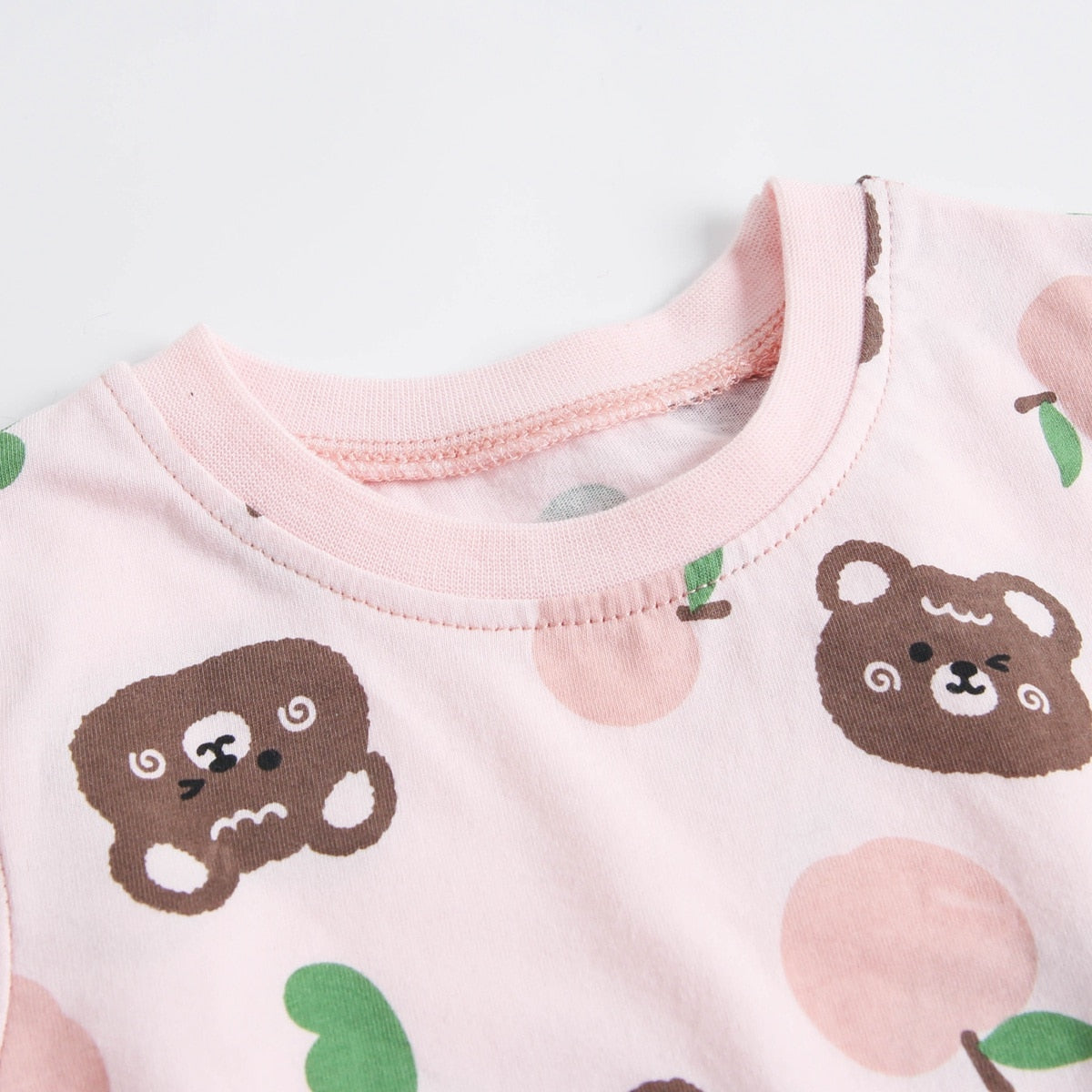 Baby Cartoon Print Short Sleeve Cotton Bodysuits childrensterritory