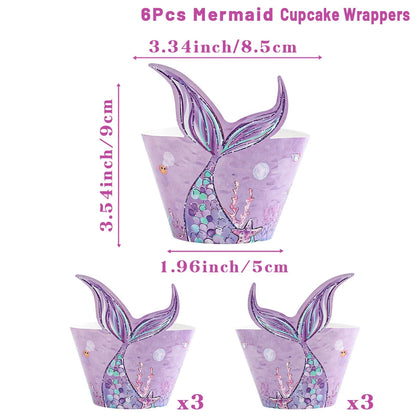 Mermaid-themed Kids Birthday Party Decorations and Tableware Set