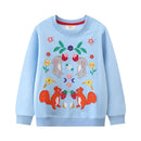Animals Embroidery Kids Long Sleeve Sweatshirts childrensterritory