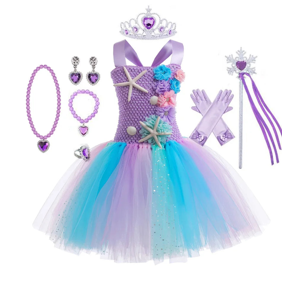 Girls Mermaid Style Tutu Princess Birthday/Halloween Party Dresses childrensterritory