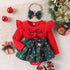 Long-Sleeve Bow Design Christmas Outfit For Baby Girls childrensterritory
