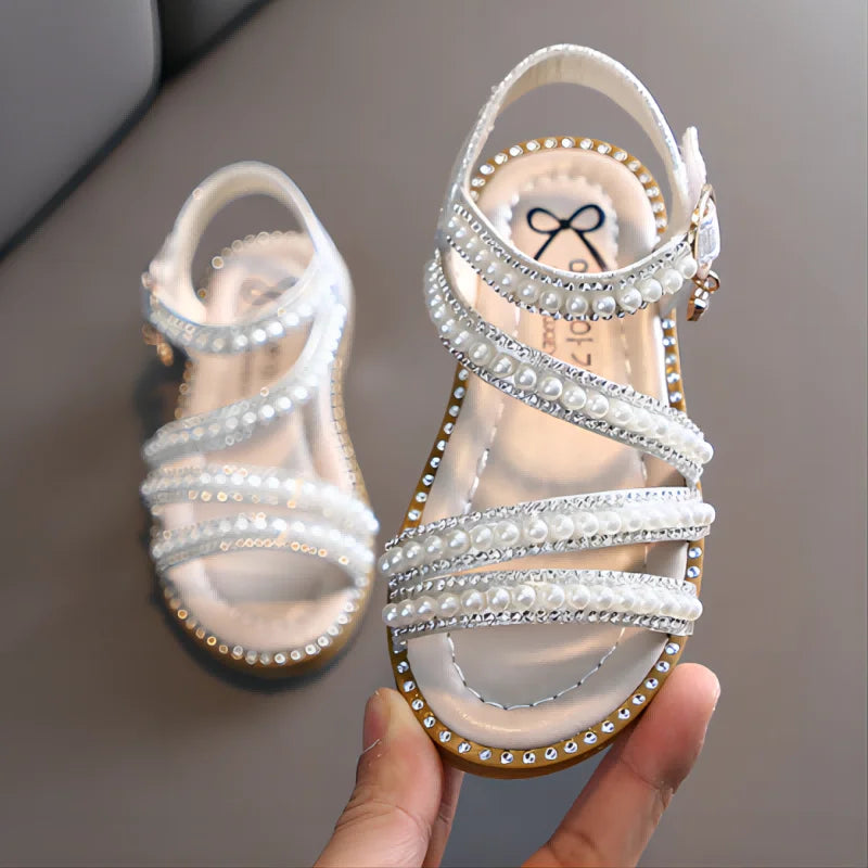 Kids Girls Stylish Bling Rhinestone Soft Princess Sandals