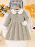 Girls’ Elegant Winter Dresses with Collar Design childrensterritory