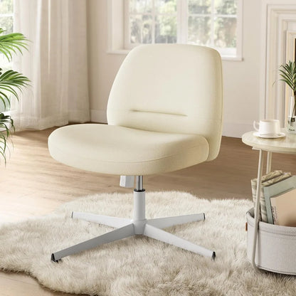 Armless Wide Cross Chair with Wheels for Home Office childrensterritory
