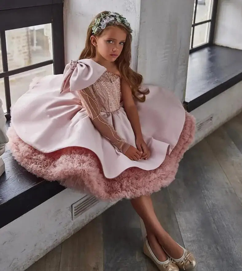 Knee Length Designer Flower Girls Dresses for Party/Christmas childrensterritory