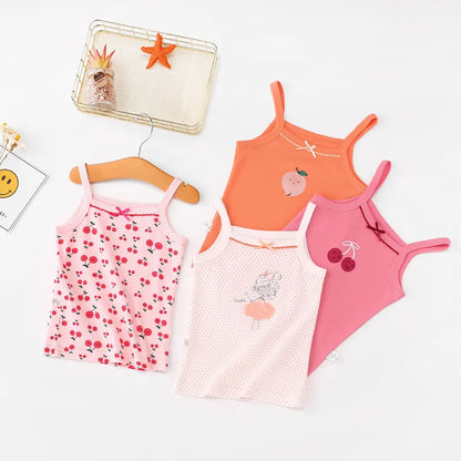 Kids Cotton Multiple Styles Camisole Vests For Summer childrensterritory