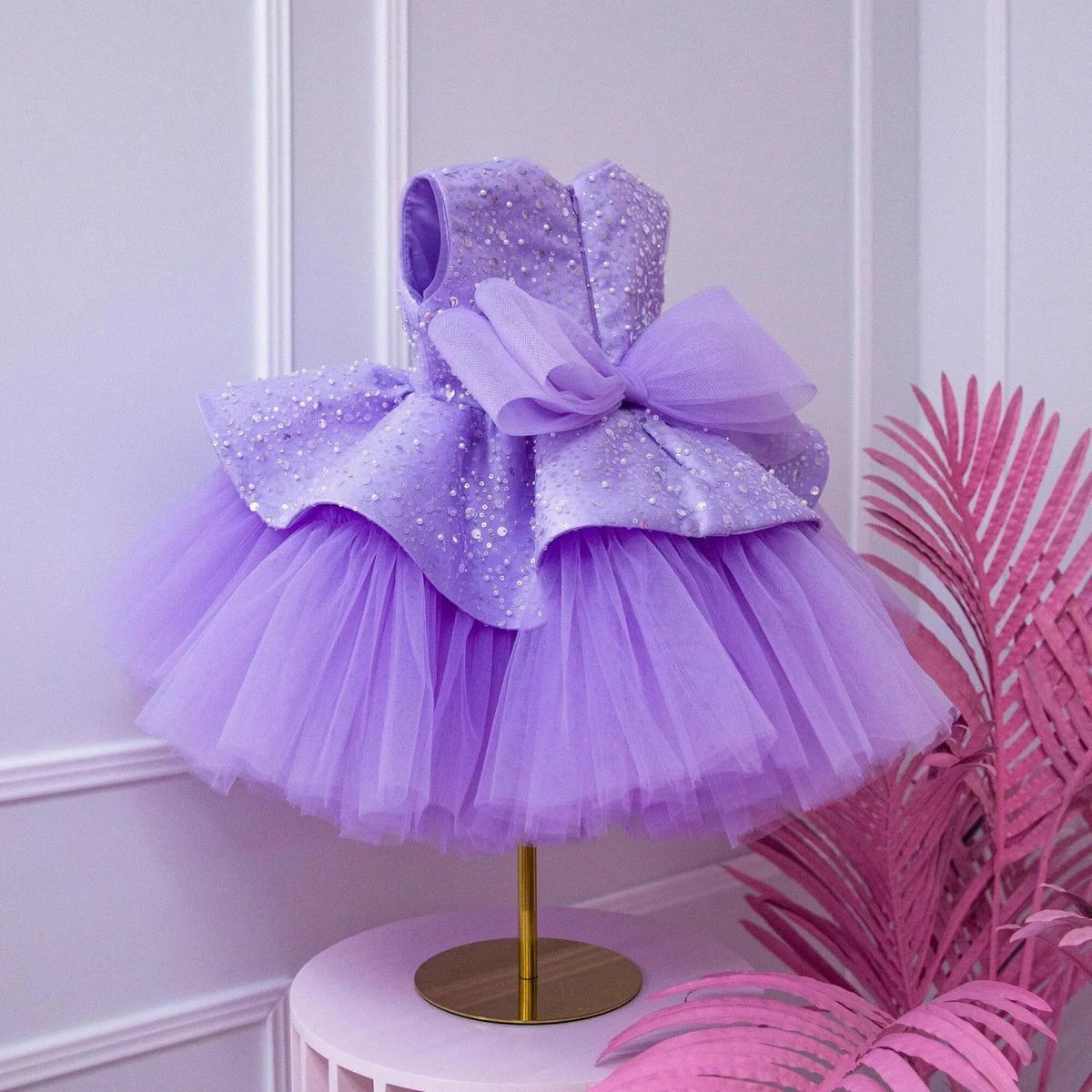Lalic Beadings Design Tiered Tulle Flower Girl Dresses