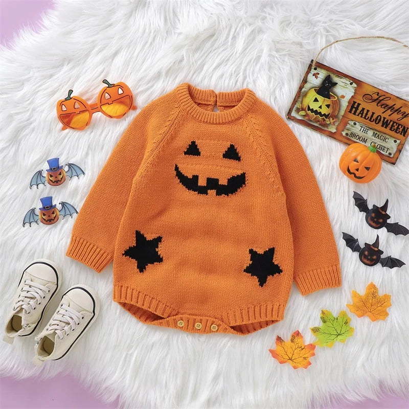 Knitted Acrylic Newborn Baby Halloween Bodysuit
