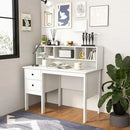 White Study Desk Featuring Drawers and Hutch for Home Office childrensterritory