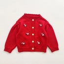 Solid Color Long Sleeve Infant Girls Knitted Cardigans childrensterritory
