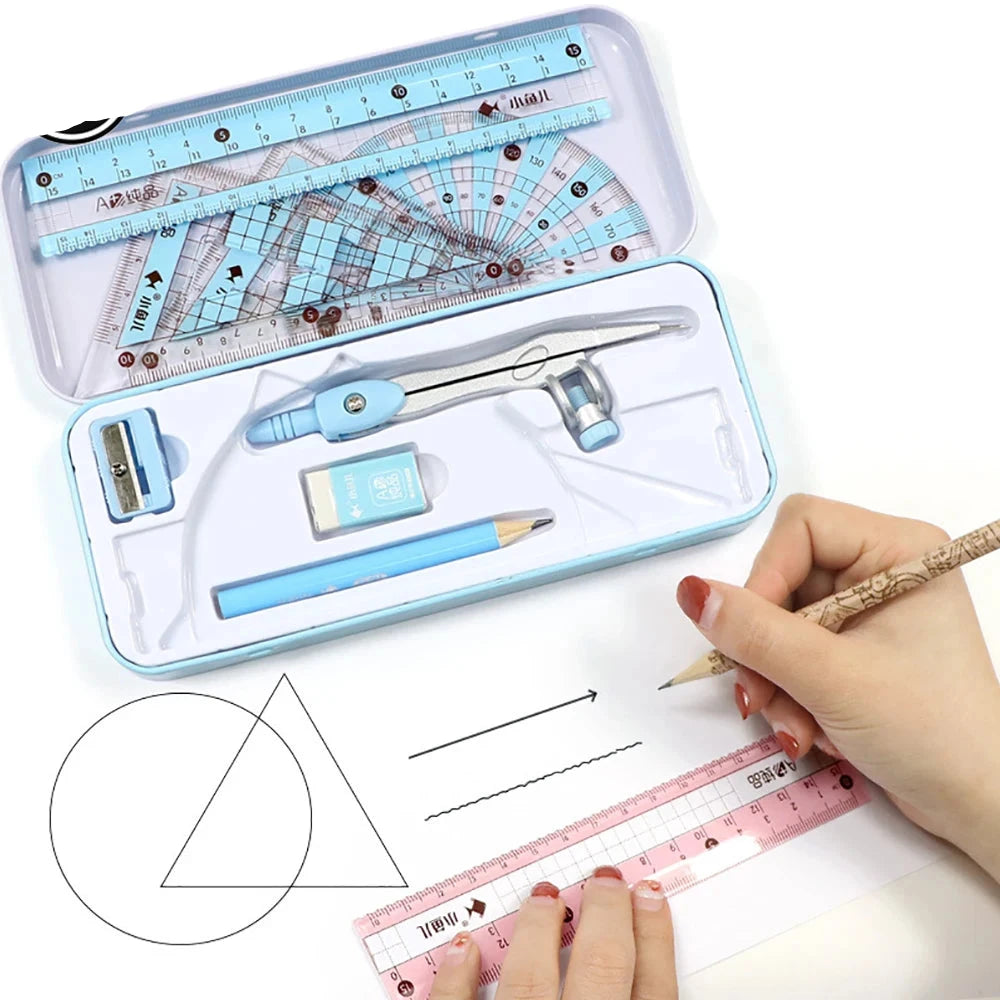 8Pcs Student Mathematical Drawing Stationery Set childrensterritory