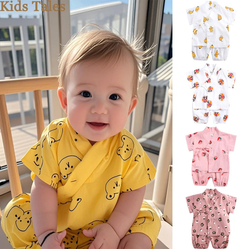 2PCS Cute Cartoon Print Baby Top + Shorts Home Wear Sets childrensterritory