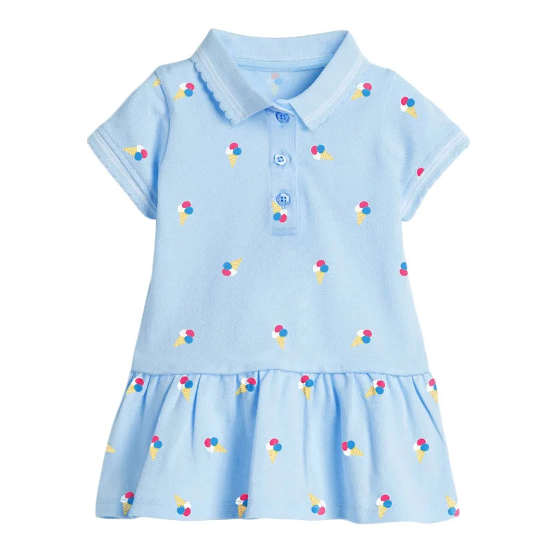 Little Girls Printed Lovely Soft Casual Summer Dresses childrensterritory