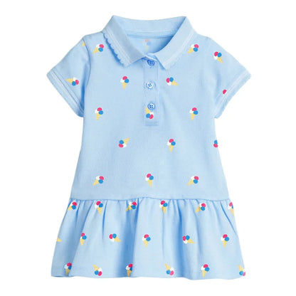 Little Girls Printed Lovely Soft Casual Summer Dresses childrensterritory