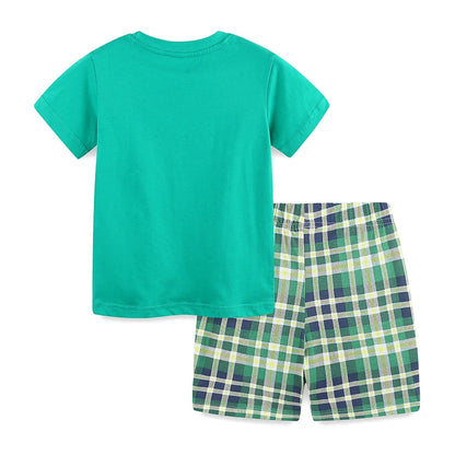 Boys Casual Cartoon Print Summer Clothing Set childrensterritory