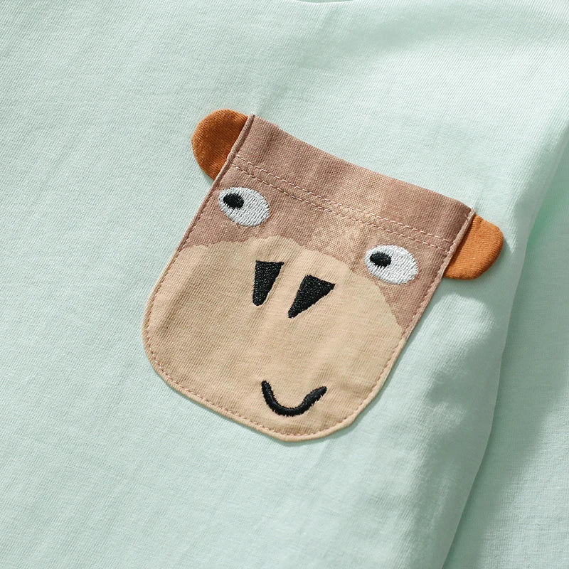 Kids Boys Cartoon Monkey Design Long Sleeves T-shirts childrensterritory