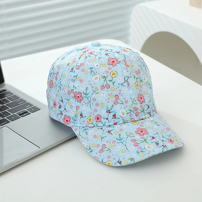 Little Girls Floral Design Adjustable Sports Hats childrensterritory