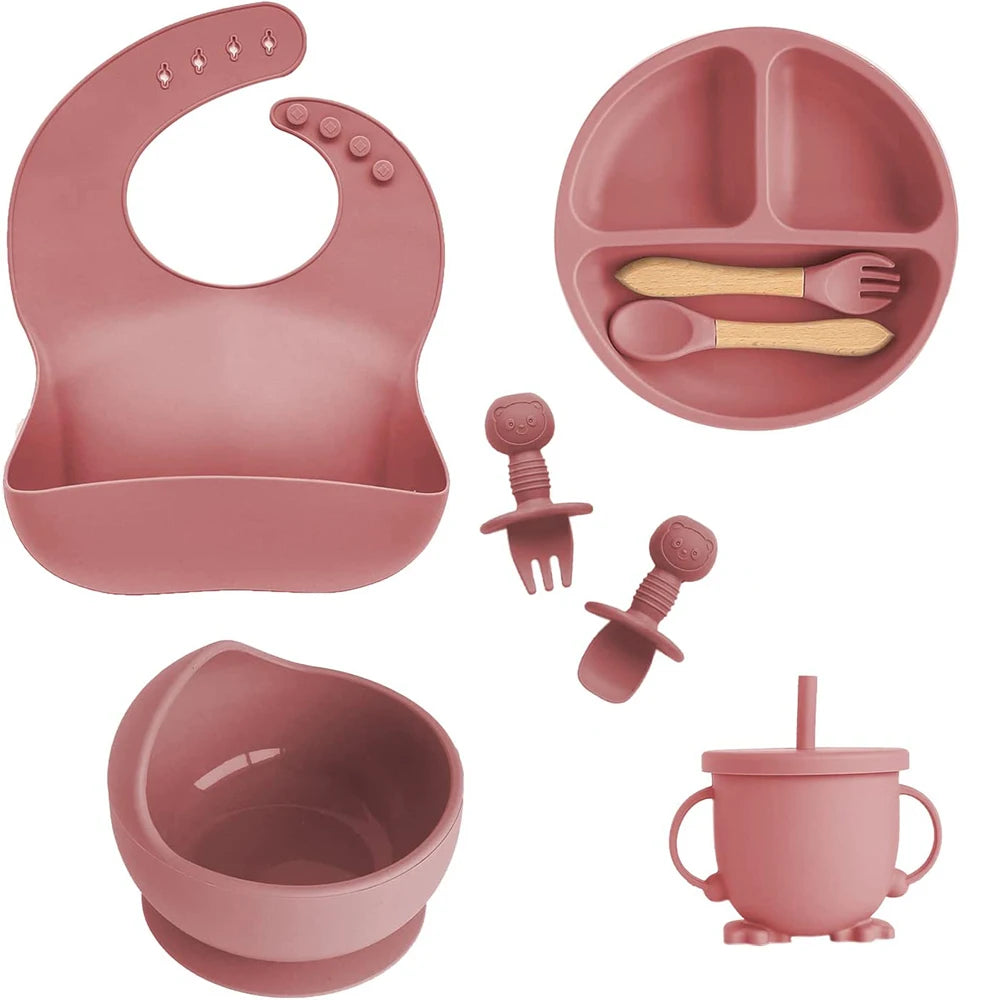 Baby 6/8-piece Silicone Tableware Set