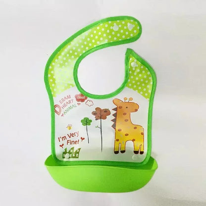 Soft Waterproof Cartoon Printed Adjustable Baby Bibs