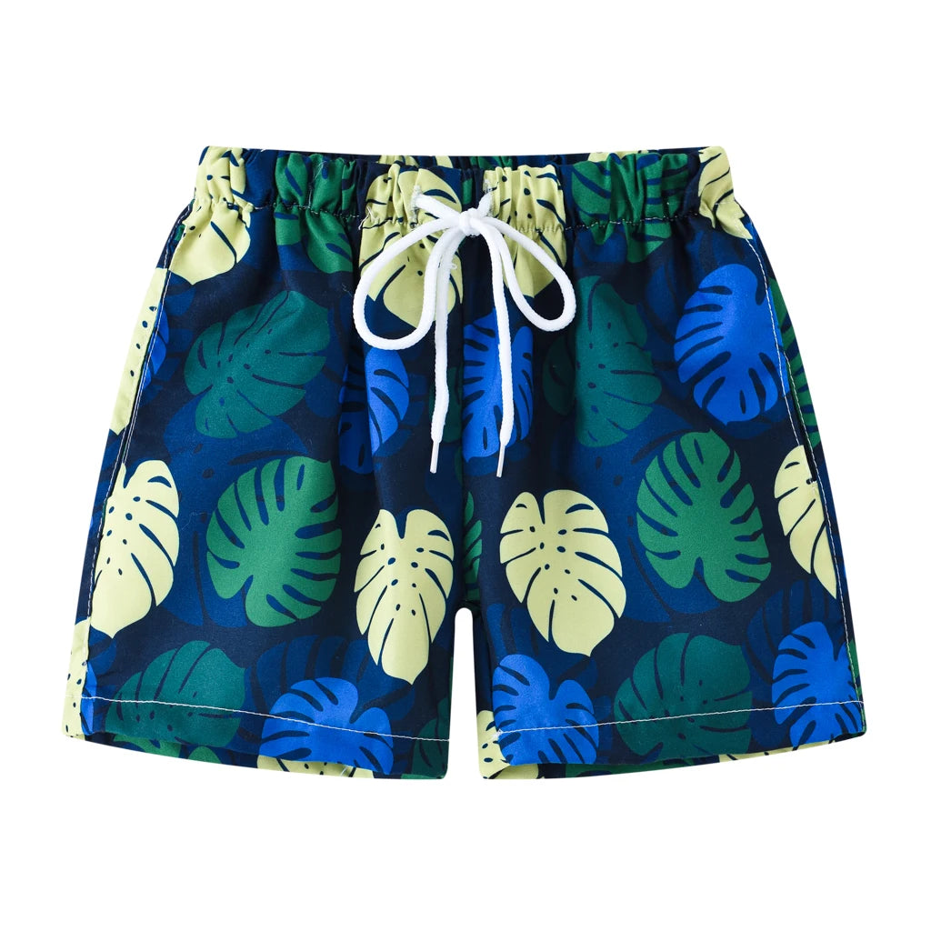 Cartoon Print Kids Boys Summer Swimming Trunks