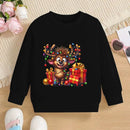 Boys & Girls Elk Deer Print Christmas Sweatshirts childrensterritory