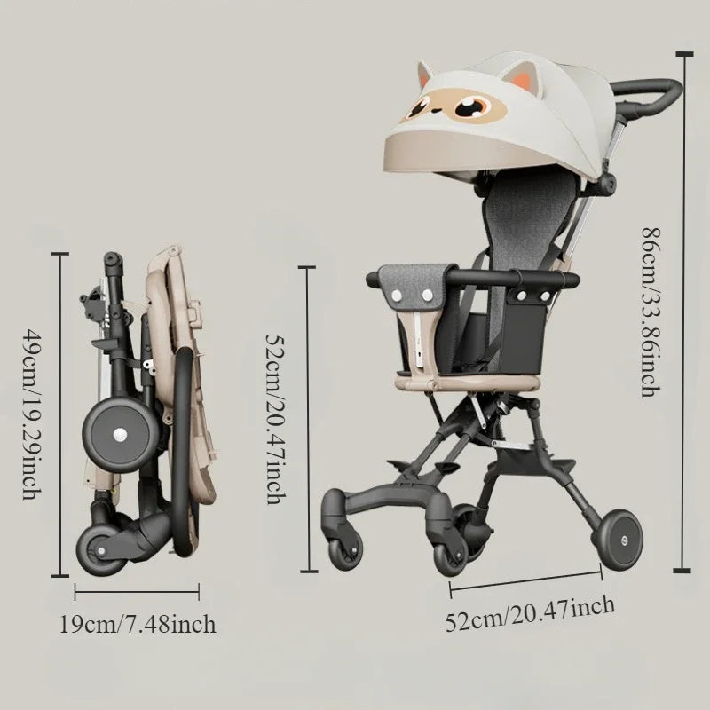 Lightweight Four-wheel Baby Stroller with Canopy childrensterritory