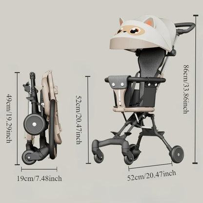 Lightweight Four-wheel Baby Stroller with Canopy childrensterritory