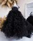 Black Tulle Fluffy Tiered Wedding and Birthday Party Dress for Girls childrensterritory
