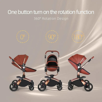 3 in 1 Baby High Land-scape Stroller with Bassinet &amp; Folding Carriage