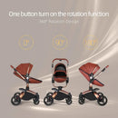 3 in 1 Baby High Land-scape Stroller with Bassinet & Folding Carriage