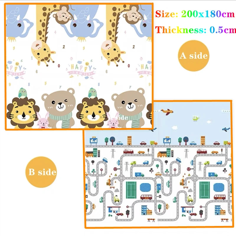 Fold-able Cartoon Play Mat/Rug for Baby Room