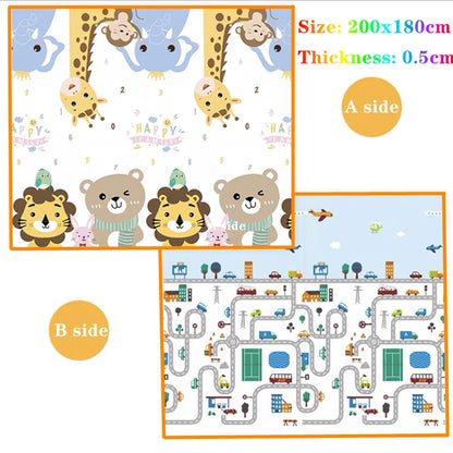 Fold-able Cartoon Play Mat/Rug for Baby Room