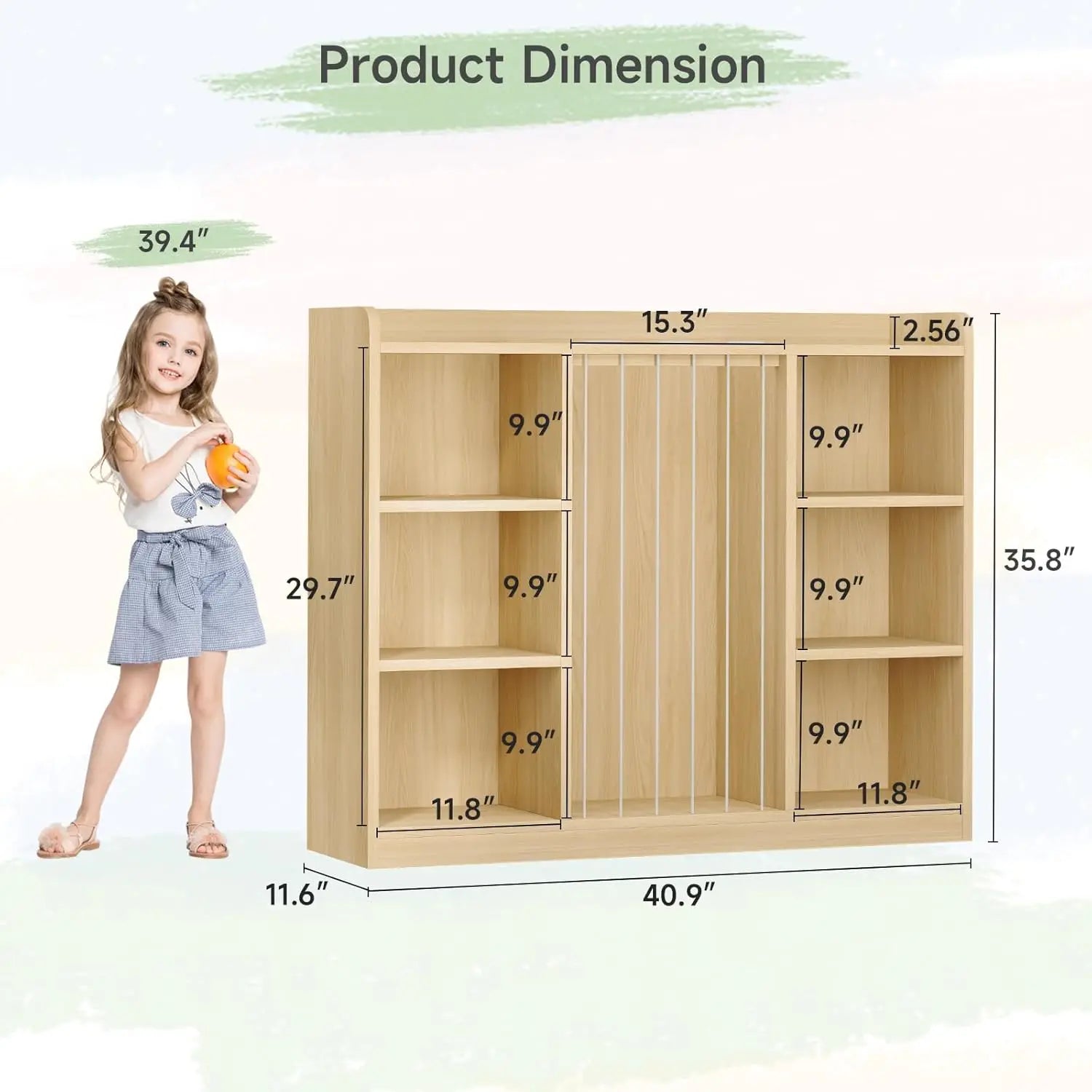 Plush Toy Organizers with 8 Storage Cubbies for Kids Rooms