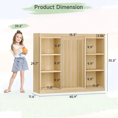 Plush Toy Organizers with 8 Storage Cubbies for Kids Rooms