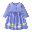 Cartoon Animals Embroidery Kids Girls Princess Frocks childrensterritory
