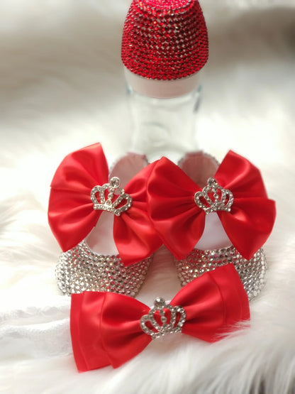 Luxury Keepsake Diamond Baby Bottles and Shoes Headband Set childrensterritory