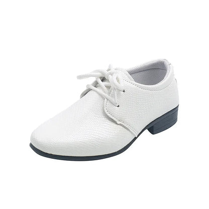 Kids Boys Britain Style Low-heeled Black Leather Shoes childrensterritory