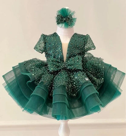Baby/Kids Girls Luxury Scoop Neck Tulle Party Dresses childrensterritory